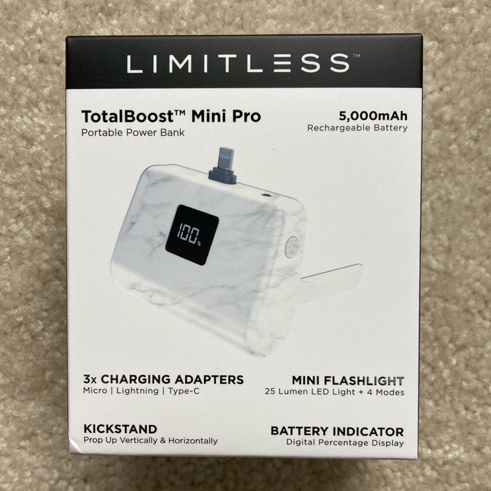 Limitless TotalBoost Mini Pro Portable Power Bank - Brand New